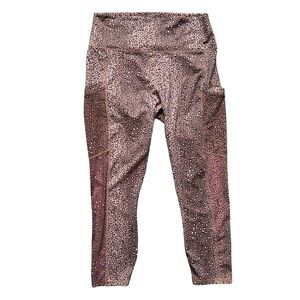Fabletics High-Waisted Brown Pink Black Leopard Print Leggings PowerHold